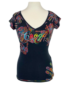 Coogi embroidered hand print t-shirt